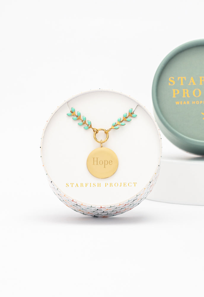 Hope Pendant on Seeds of Hope Chain in Mint – Starfish Project UK Wholesale