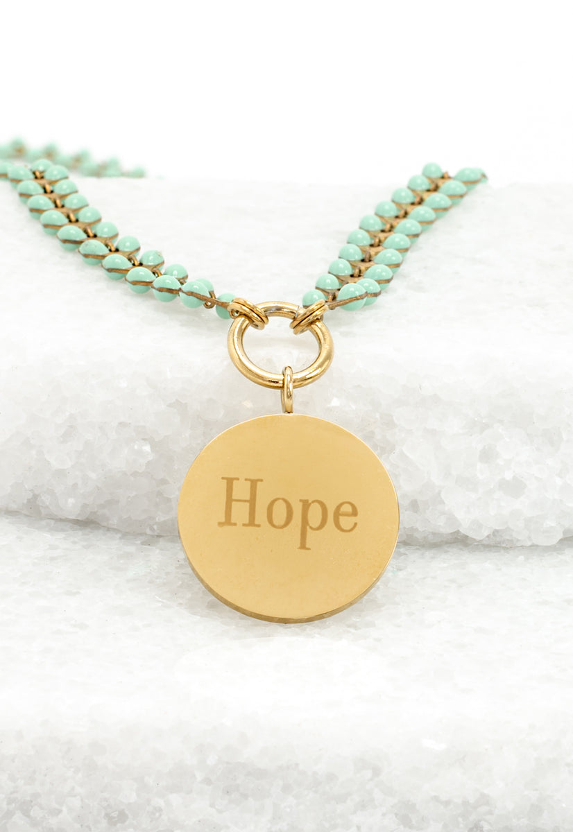Hope Pendant on Seeds of Hope Chain in Mint – Starfish Project UK Wholesale